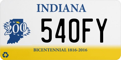 IN license plate 540FY