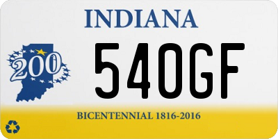 IN license plate 540GF