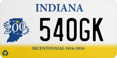 IN license plate 540GK