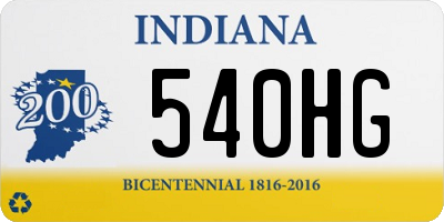 IN license plate 540HG