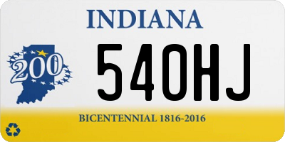 IN license plate 540HJ