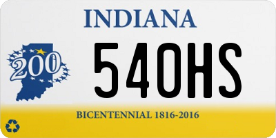 IN license plate 540HS