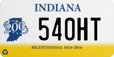 IN license plate 540HT