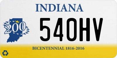 IN license plate 540HV