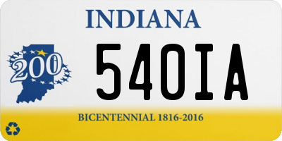 IN license plate 540IA