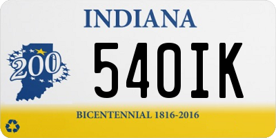 IN license plate 540IK