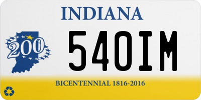 IN license plate 540IM