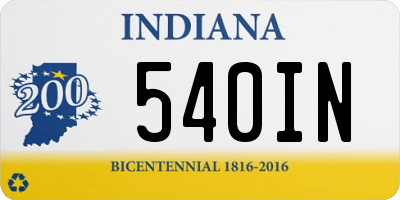 IN license plate 540IN