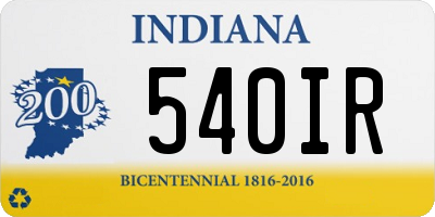 IN license plate 540IR