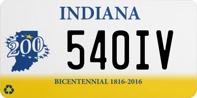 IN license plate 540IV