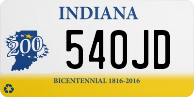 IN license plate 540JD