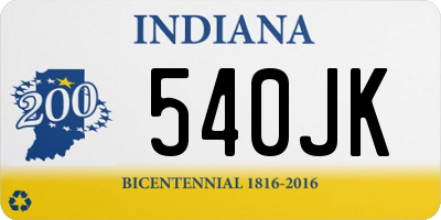 IN license plate 540JK