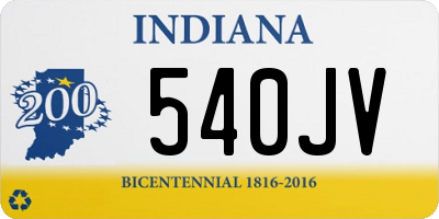 IN license plate 540JV