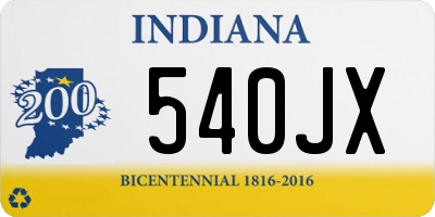 IN license plate 540JX