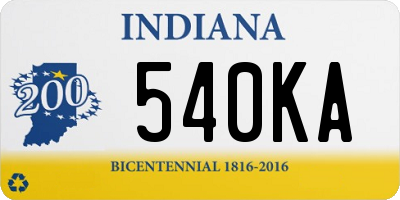 IN license plate 540KA