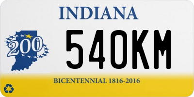 IN license plate 540KM