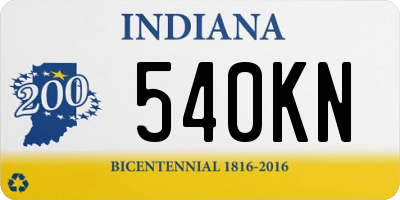 IN license plate 540KN