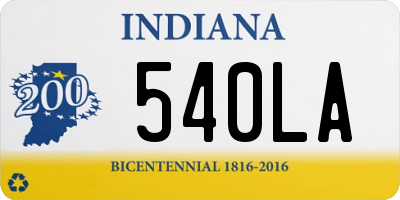 IN license plate 540LA