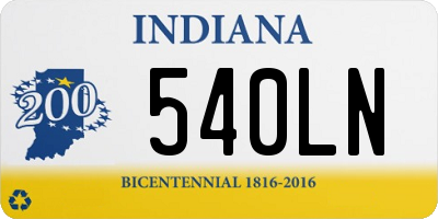 IN license plate 540LN