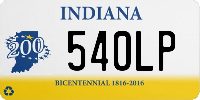 IN license plate 540LP