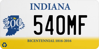 IN license plate 540MF