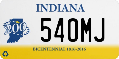 IN license plate 540MJ