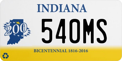 IN license plate 540MS