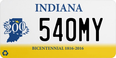 IN license plate 540MY