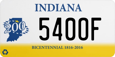 IN license plate 540OF