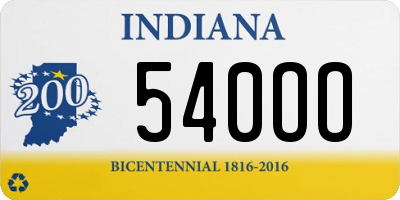 IN license plate 540OO