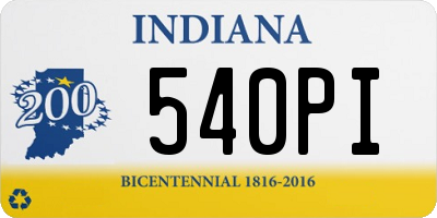 IN license plate 540PI