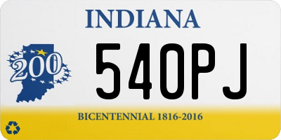 IN license plate 540PJ