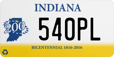 IN license plate 540PL