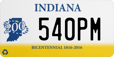 IN license plate 540PM