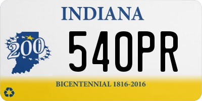 IN license plate 540PR