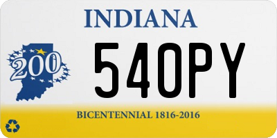 IN license plate 540PY