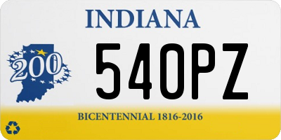 IN license plate 540PZ