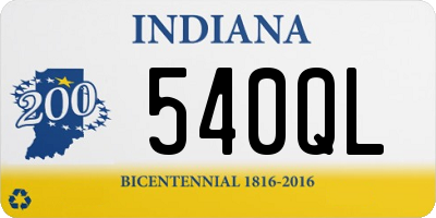 IN license plate 540QL