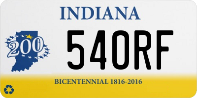 IN license plate 540RF