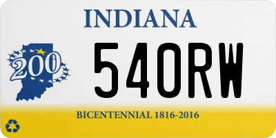 IN license plate 540RW