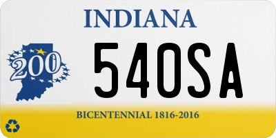 IN license plate 540SA