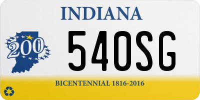 IN license plate 540SG