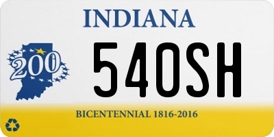 IN license plate 540SH