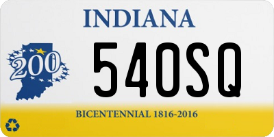 IN license plate 540SQ