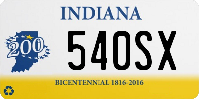 IN license plate 540SX