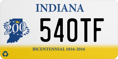 IN license plate 540TF