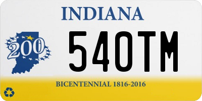 IN license plate 540TM