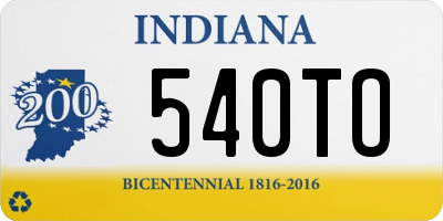 IN license plate 540TO