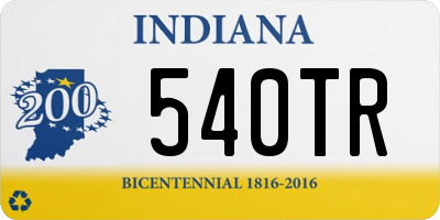 IN license plate 540TR