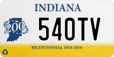 IN license plate 540TV